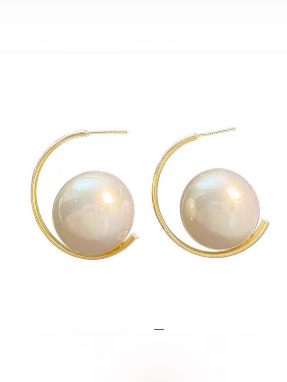 Silver Hoop Pearl Stud Earrings - Elegant Women’s Jewelry
